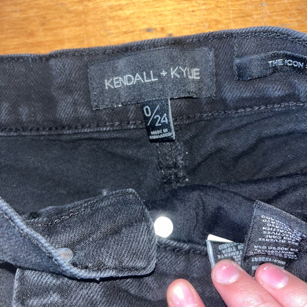 black jean shorts